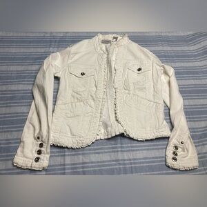 💛TODAY***$15***Chico’s platinum white denim jacket w/decorative trim.